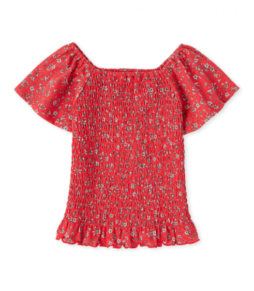 Childrens Place Red Berry Smocked Top